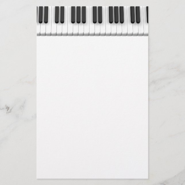 Klaviertastatur Briefpapier (Vorderseite)