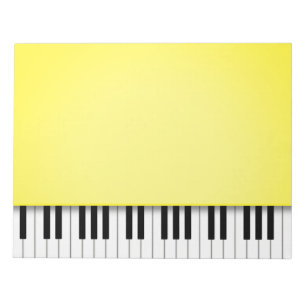 Klaviertastatur Bright Yellow 8.5x11 Musik Notizblock