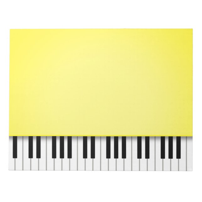 Klaviertastatur Bright Yellow 8.5x11 Musik Notizblock (Vorderseite)