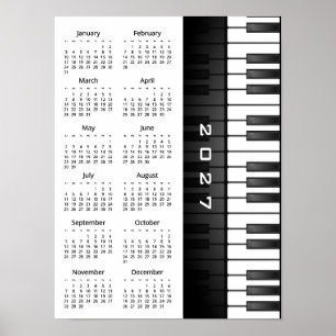 Klaviertastatur Design 2027 Wandkalender Poster