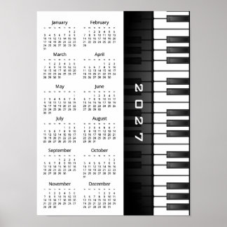 Klaviertastatur Design 2027 Wandkalender Poster