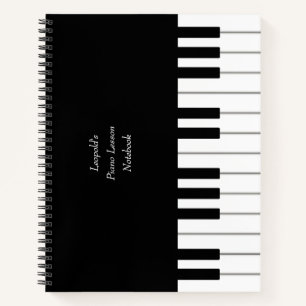 Klaviertastatur Elegante Personalisierte Musikerin Notizbuch