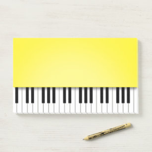 Klaviertastatur fröhliche gelbe Musik Post-it Klebezettel