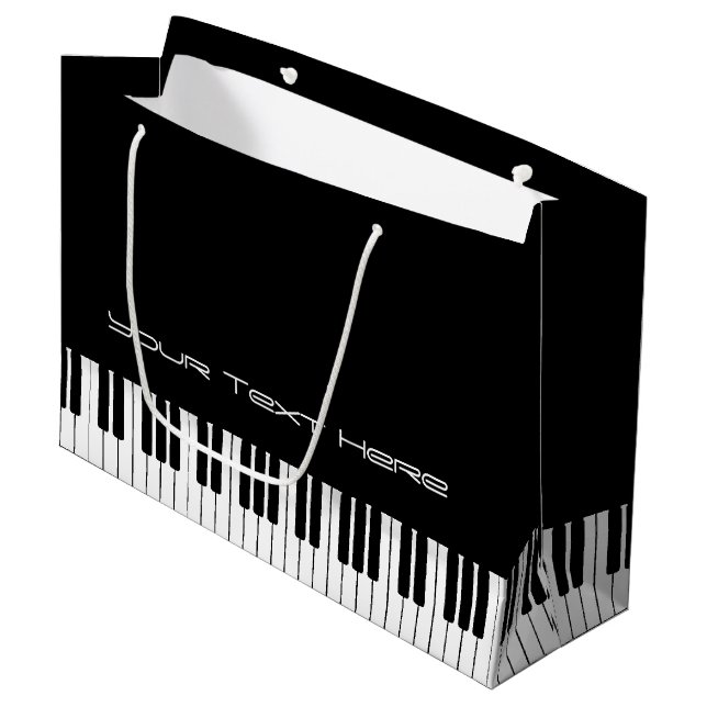 Klaviertastatur Große Geschenktasche Geschenktüte (Vorderseite Schrägansicht)