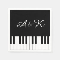 Klaviertastatur Hochzeitsmusik Set 50 Papier Napki