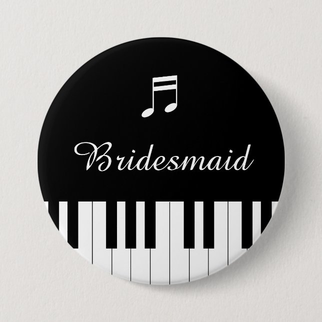 Klaviertastatur Hochzeitstastatur Bridesmaid Button (Vorderseite)