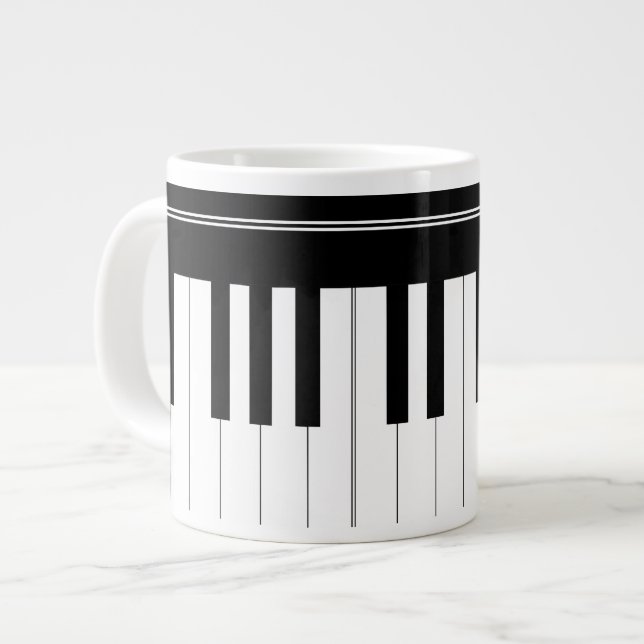 Klaviertastatur Jumbo-Tasse (Vorderseite Links)