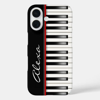 Klaviertastatur mit Individuelle Name iPhone 16 Hülle