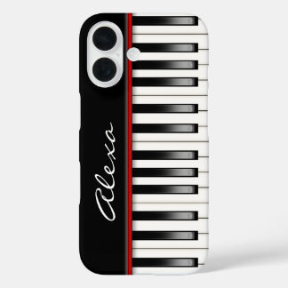 Klaviertastatur mit Individuelle Name iPhone 16 Hülle
