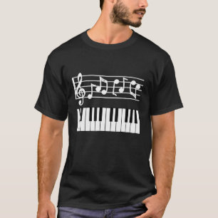 Klaviertastatur mit musikalischen Noten Piano Lov T-Shirt