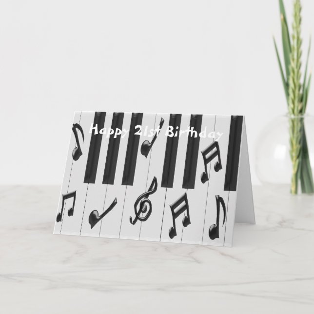 Klaviertastatur Personalisiert 21. Geburtstag Karte (Vorderseite)
