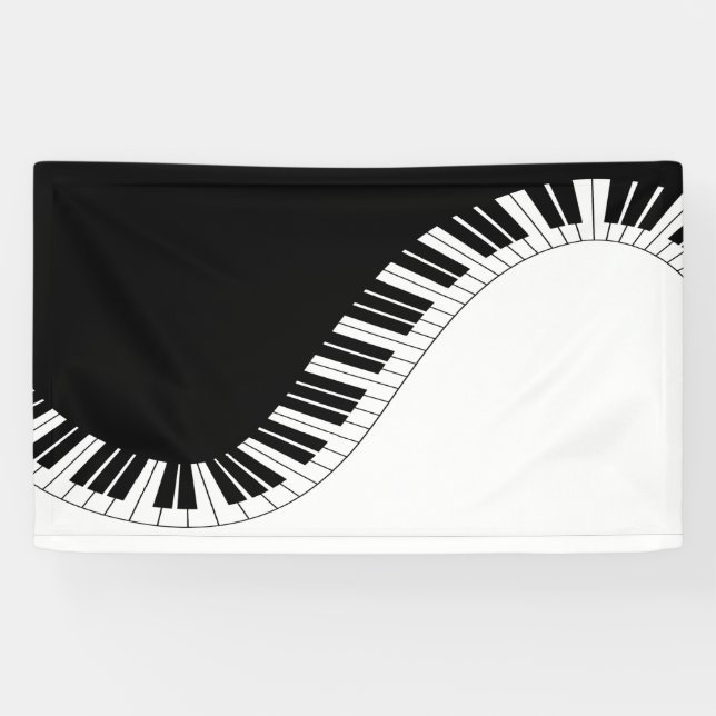 Klaviertastatur Schwarz-Weiß-Musik-Design Banner (Horizontal)