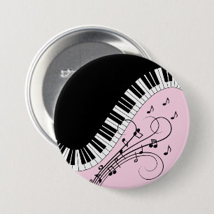 Klaviertastatur Schwarz-Weiß-Musik-Design Rosa Button