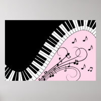 Klaviertastatur Schwarz-Weiß-Musik-Design Rosa