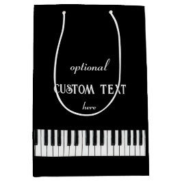 Klaviertastatur und anpassbarer Text schwarz und w Mittlere Geschenktüte