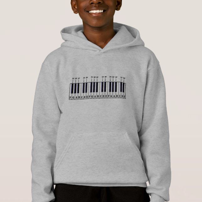 Klaviertastaturdiagramm Hoodie (Vorderseite)
