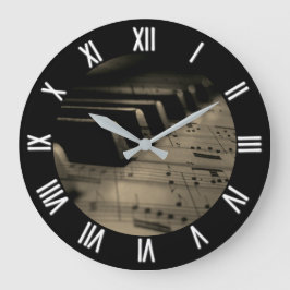 Klaviertasten für antike Musik Große Wanduhr