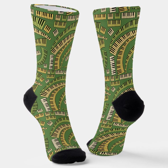 Klaviertasten kurviert socken (Gewinkelt)