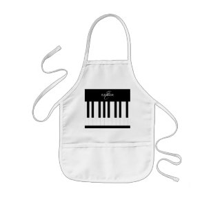 Klaviertasten Schwarz Weiß Musik Monogramm Kinderschürze