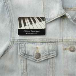 Klaviertasten - Stilvolles Schwarz-Weiß-Foto Namensschild