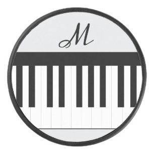 Klaviertasten Stylisches Monogramm Musik Thema Eishockey Puck