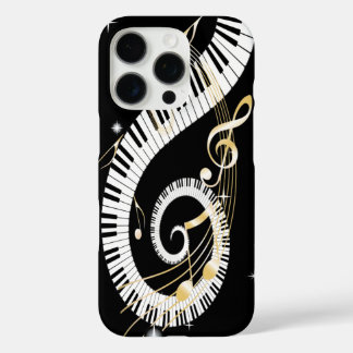 Klaviertasten und goldene Musiknoten iPhone 16 Pro Hülle