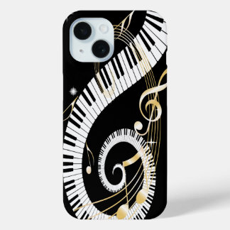 Klaviertasten und goldene Musiknoten Case-Mate iPhone Hülle