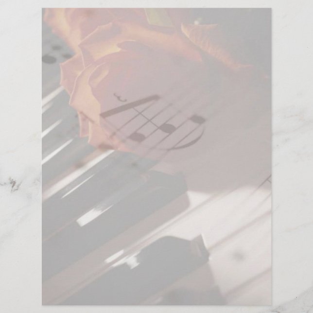 Klaviertasten und Rose Flyer (Vorne)