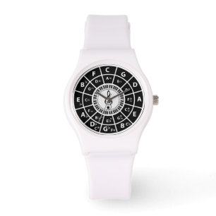 Klaviertasten Zirkel von Fifths Trebele clef Armbanduhr