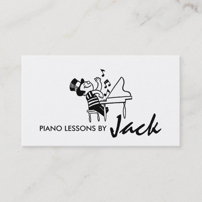Klavierunterricht, Music Instructor Business Card Visitenkarte (Vorderseite)