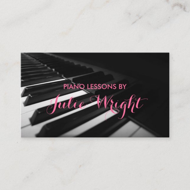 Klavierunterricht, Music Instructor Business Card Visitenkarte (Vorderseite)