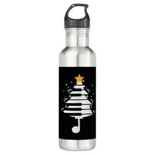 Klavierweihnachtsbaum Klaviermusik - Geschenk für  Edelstahlflasche