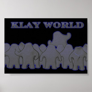 Klay Weltplakat-Schwarz-Glühen Poster
