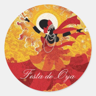 Klebe Fest von Oya Runder Aufkleber
