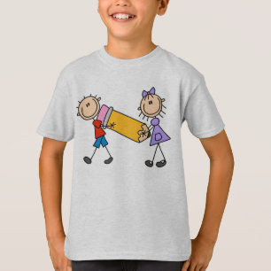 Klebe Kinder mit Bleistift T-Shirt