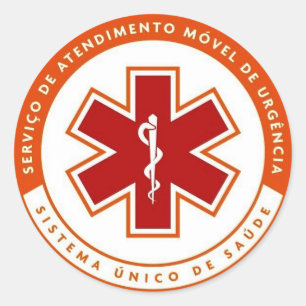 Klebe Sinnbild SAMU 192 Runder Aufkleber