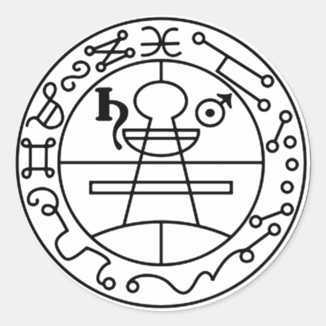 Klebe Stempel von Salomonen Goétia Runder Aufkleber (Vorderseite)