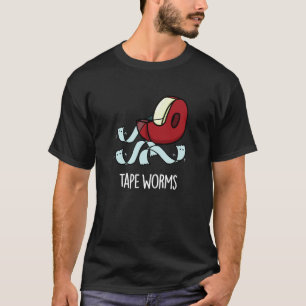 Klebe-Würmer Lustige Klebeband-Witze Dunkler Hinte T-Shirt