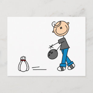 Klebefigur-Bowling-Shirts und Geschenke Postkarte