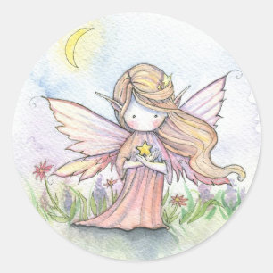 Klebefiguren Kleine Sternenfee von Molly Harrison Runder Aufkleber