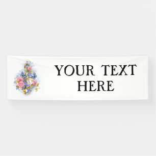 Kleber mit rosa Rosen Banner