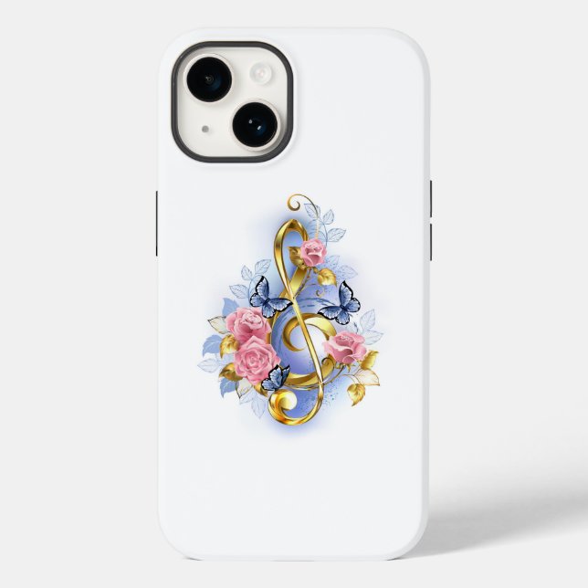 Kleber mit rosa Rosen Case-Mate iPhone Hülle (Rückseite)