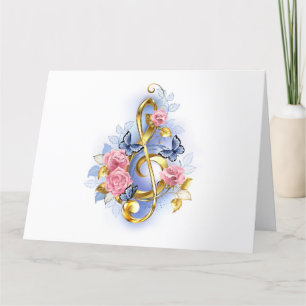 Kleber mit rosa Rosen Dankeskarte