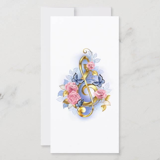 Kleber mit rosa Rosen Dankeskarte (Vorderseite)