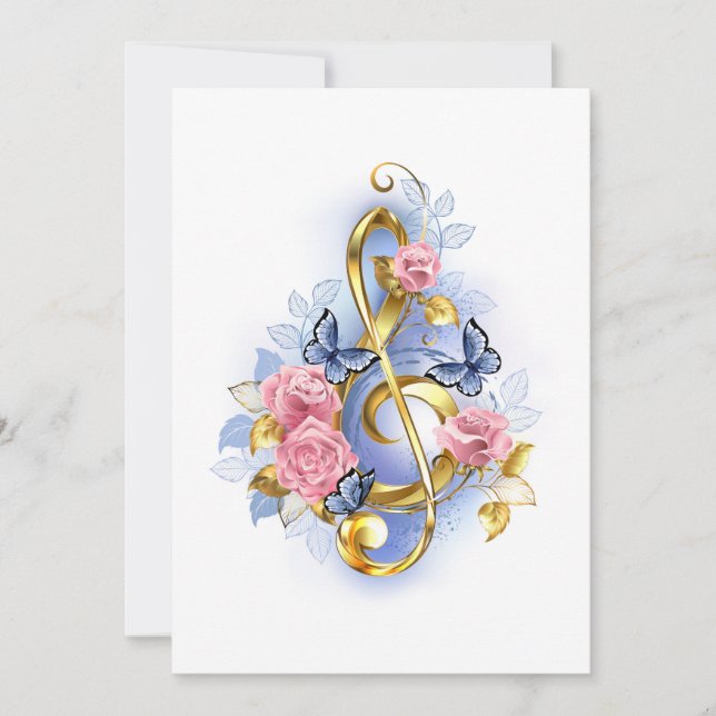 Kleber mit rosa Rosen Dankeskarte (Vorderseite)