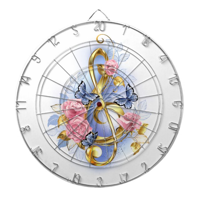 Kleber mit rosa Rosen Dartscheibe (vorne)