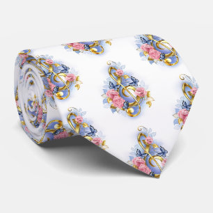Kleber mit rosa Rosen Krawatte