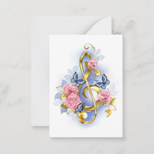 Kleber mit rosa Rosen Mitteilungskarte