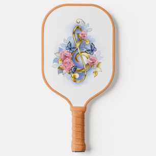 Kleber mit rosa Rosen Pickleball Schläger