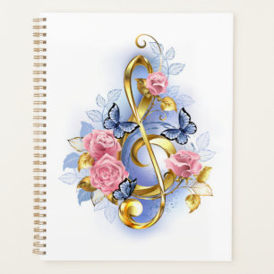 Kleber mit rosa Rosen Planer